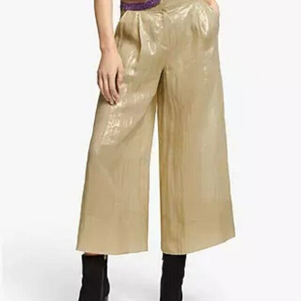 NWT Marella Women's ARETUSA Trousers Gold Pants Size 8 MSRP $345